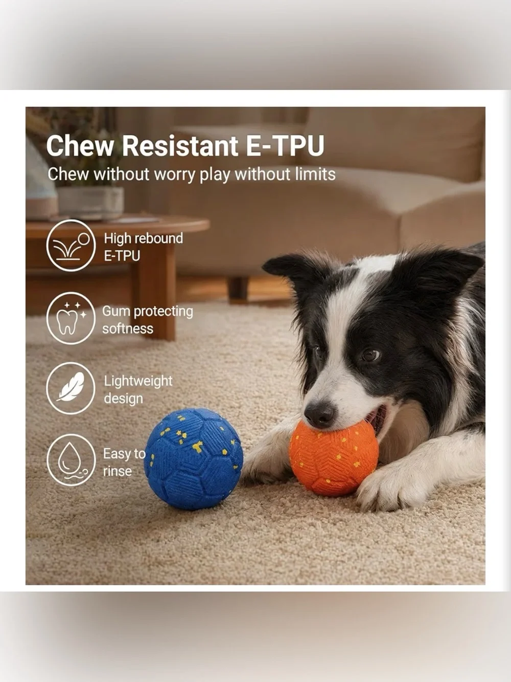 Smart Interactive Dog Toy Balls - Blue & Orange (Set of 2)